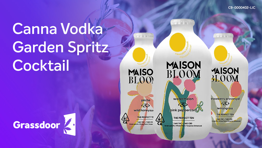 Vodka cocktail recipe with Maison Bloom cannabis seltzer