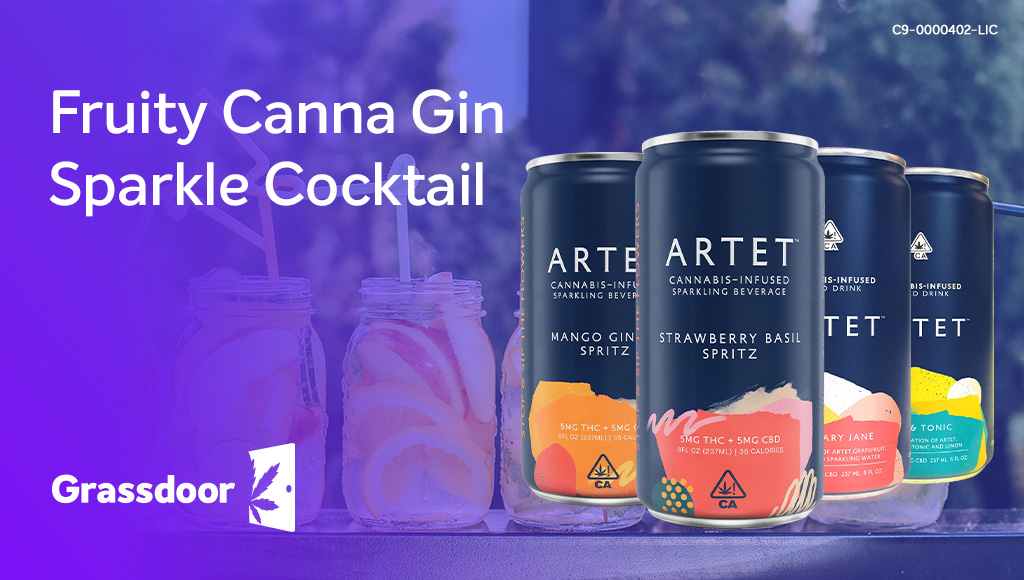 Gin cocktail recipe with Artet cannabis seltzer